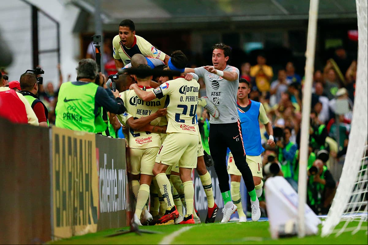 El empate del América lo anotó el colombiano Andrés Ibargüen con un remate dentro del área luego de una diagonal desde la izquierda al minuto 81.