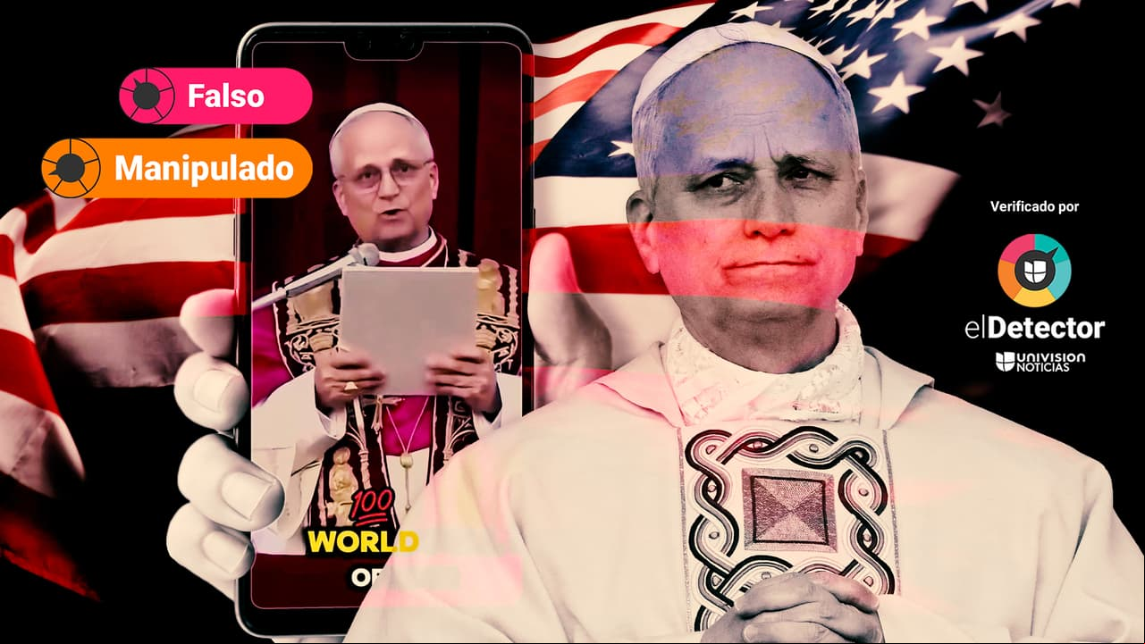 Es falso que el papa León XIV mencionó a Donald Trump en su primer discurso como pontífice: su voz fue manipulada