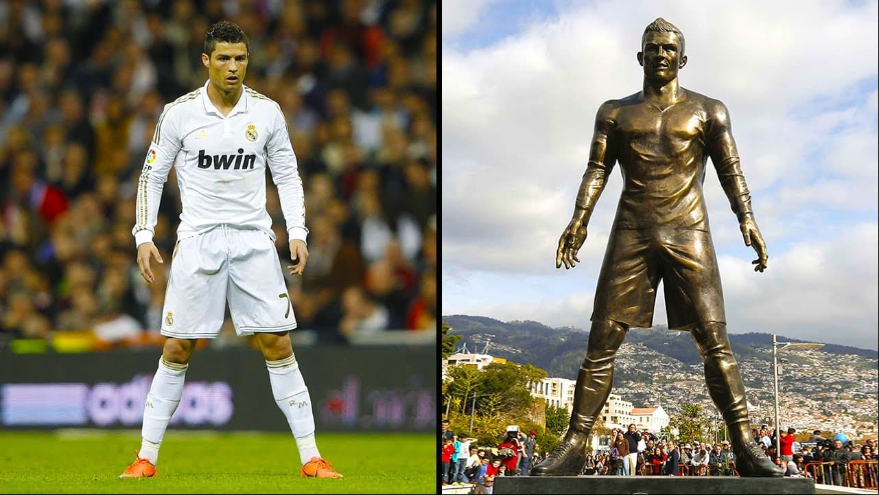 Quien en su momento fue el 7 del Real Madrid, hoy en la Juventus, tuvo otra estatua con poco acierto en la idea de parecerse.