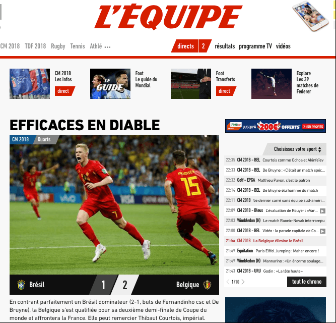 Fuerzas diabólicas exaltadas. El diario deportivo francés 
<i>L'Equipe</i>, justo hace mención de ello: "Eficaz el diablo.