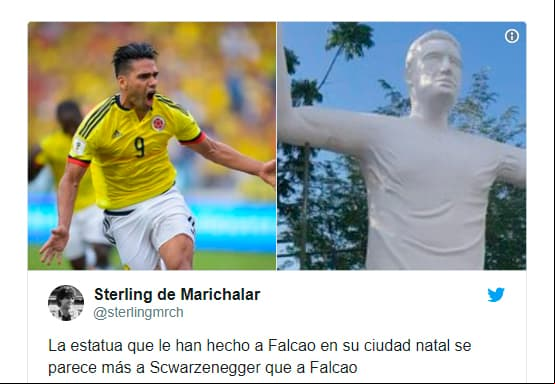 Realmente el parecido es muy poco con Falcao, así lo evidencian los s en redes sociales.